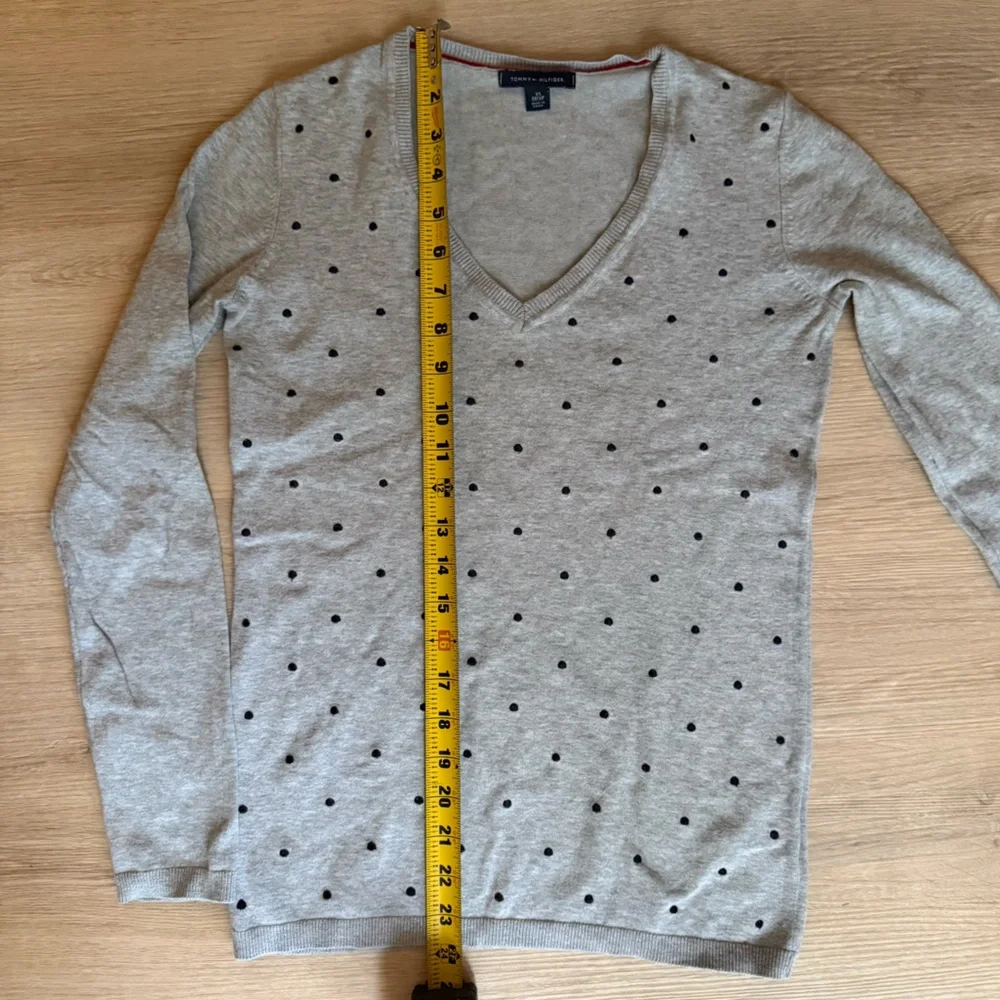 Tommy Hilfiger Light Gray polka Dot V-Neck Sweater